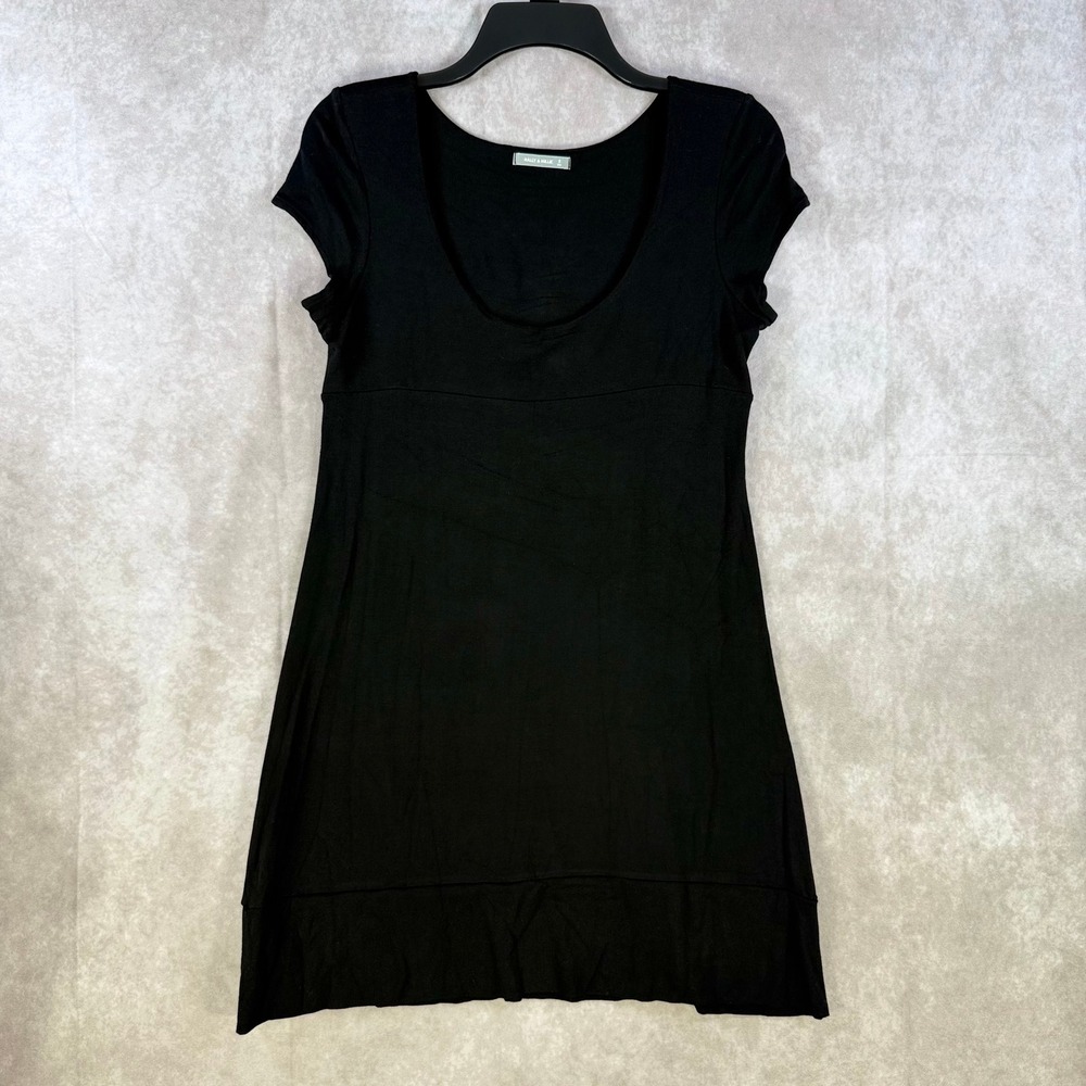 Nally‎ & Millie Tunic Top Womens Small Black Empire Waist Scoop Neck Cap Sleeve